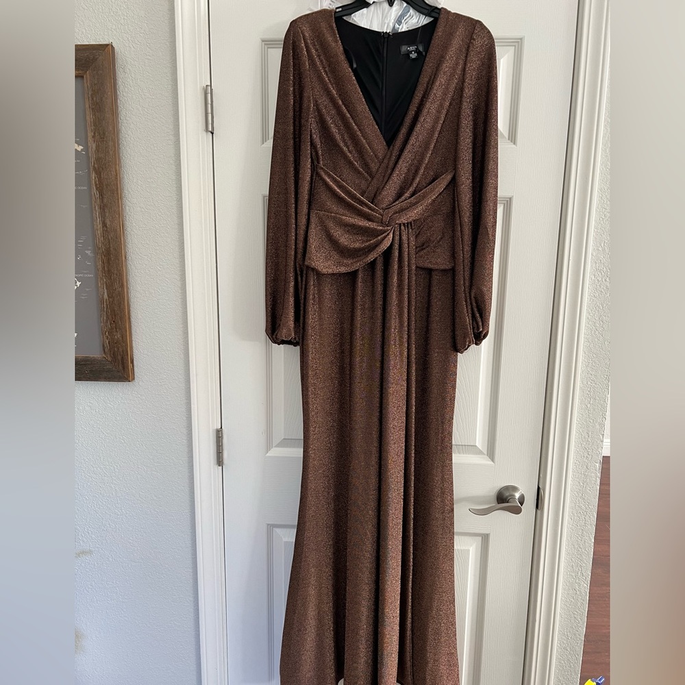 Aqua bronze stretchy gown